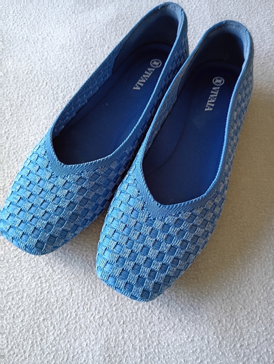 Vivaia Shoes - Vivaia Margo 2.0 Denim Square Toe Flats Size 7 NWT